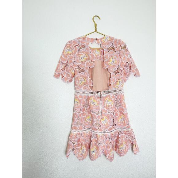 Saylor X Revolve Nikki Mini Dress Size Small Lace Crochet Cocktail Wedding - Picture 13 of 14